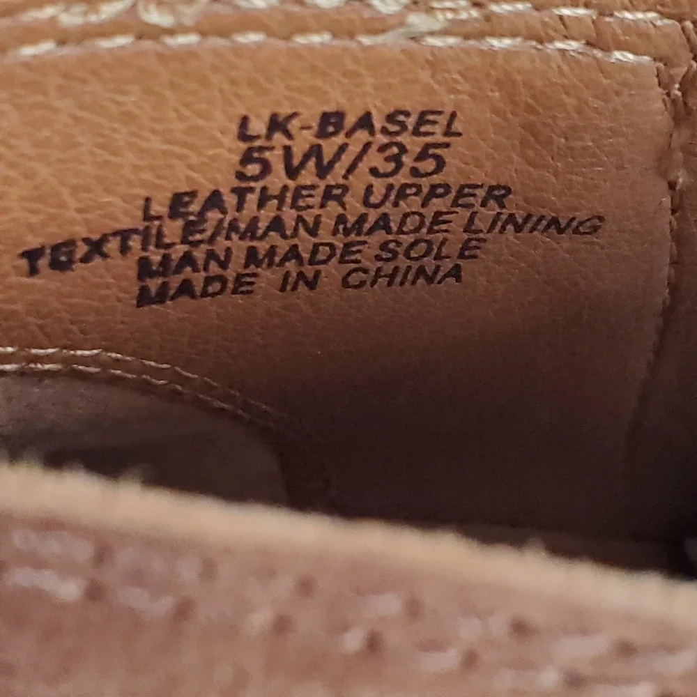 Lucky Brand Basel Womens Booties Sz 5 W Toffee Brown Leather Side Zip Ankle Boot